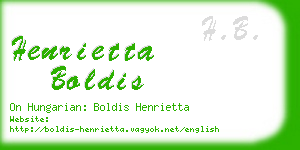 henrietta boldis business card